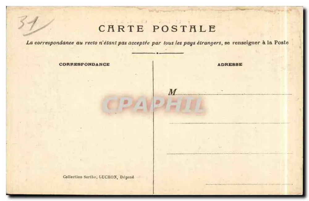 Luchon — Queda da Pique — Coleção Sarthe, Luchon - Verso