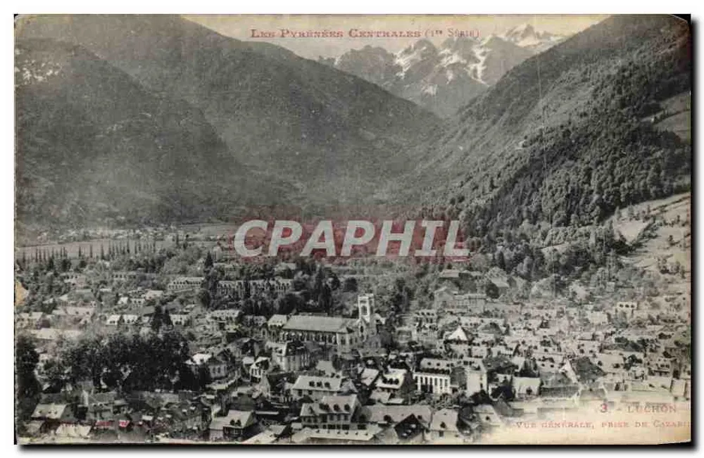 Luchon — Visão geral tirada de Cazaux — As Pirineus Centrais (1ª Série) - Frente