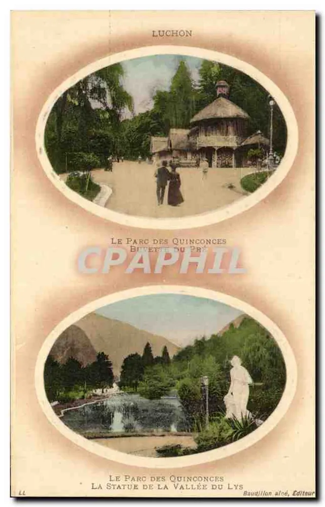 Luchon — O Parc dos Quinconces — Baudillon, editor - Frente