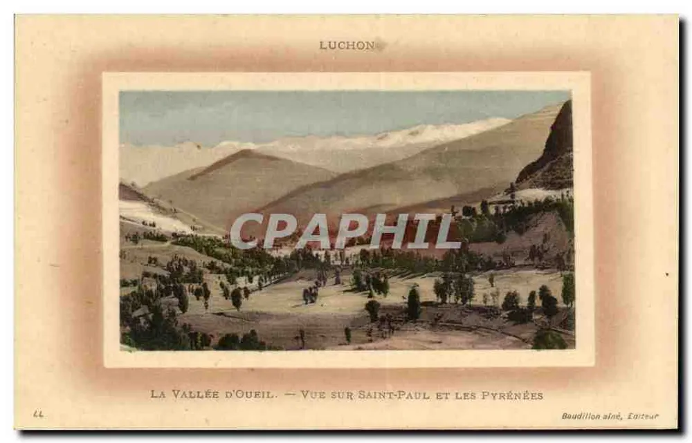La Vallée d'Oueil — Aussicht auf Saint-Paul und die Pyrenäen — Baudillon siné, Verlag - Vorderseite