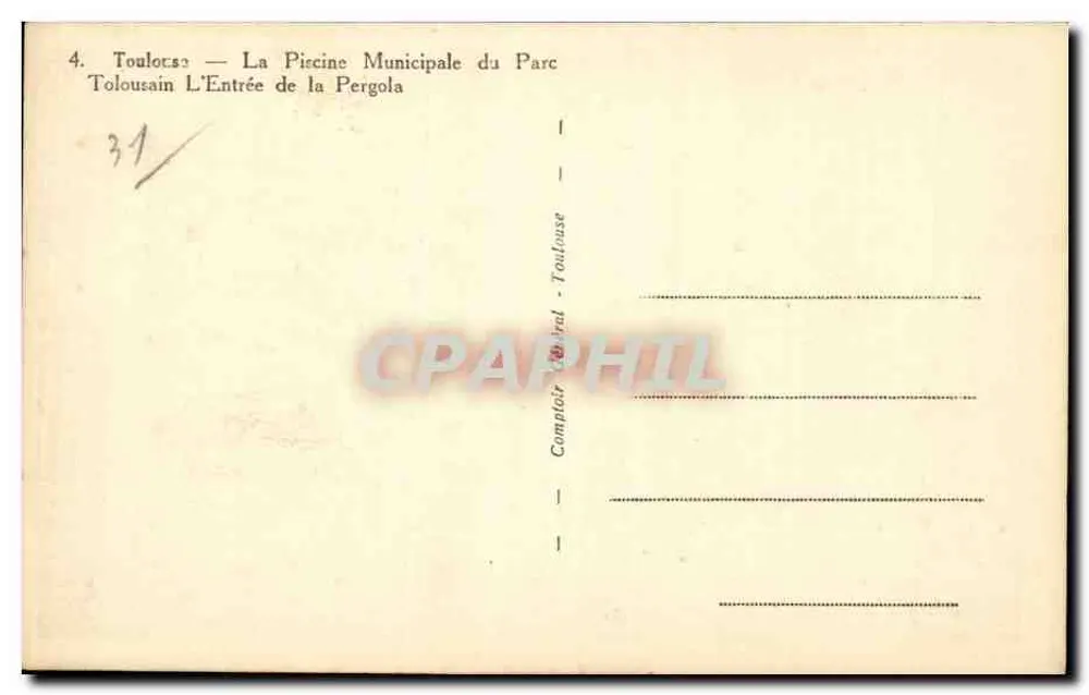 Toulouse — Die Gemeindebad des Parc Tolosain — Der Eingang zur Pergola - Rückseite