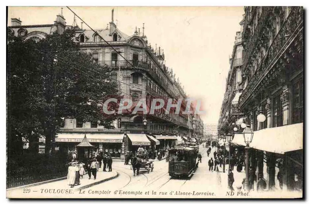 Toulouse — Der Comploir d'Escomple und die Straße von Alsace-Lorraine — ND Fotografie - Vorderseite