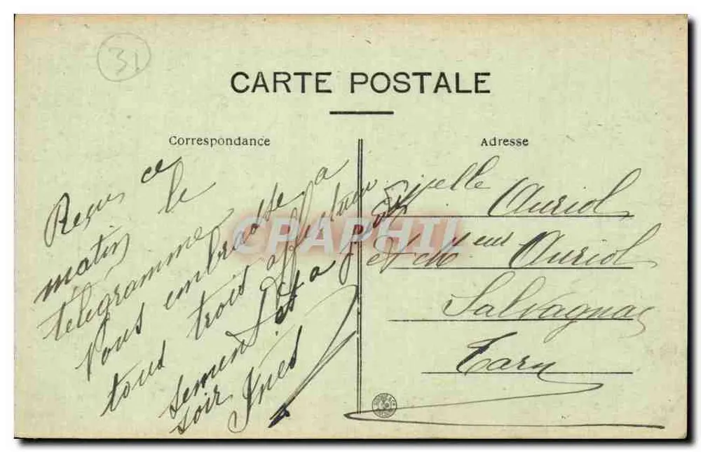 Toulouse — Chaussée e Moinho do Castelo — Edição Clémence-Isaure n°189 - Verso