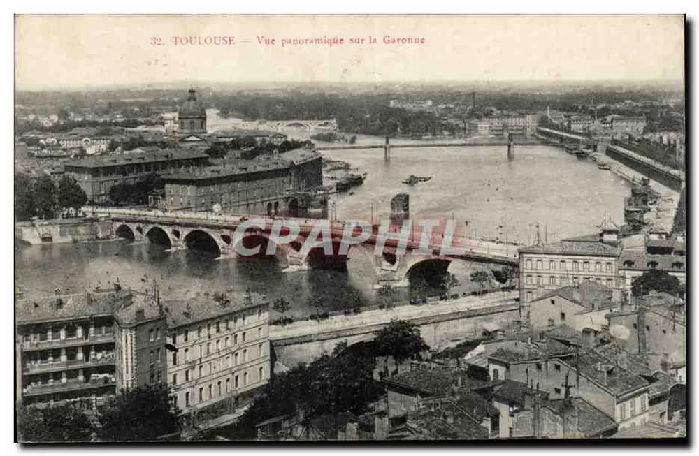 Toulouse — Panoramablick auf die Garonne — unbekannter Verlag, Nr. 32 - Vorderseite