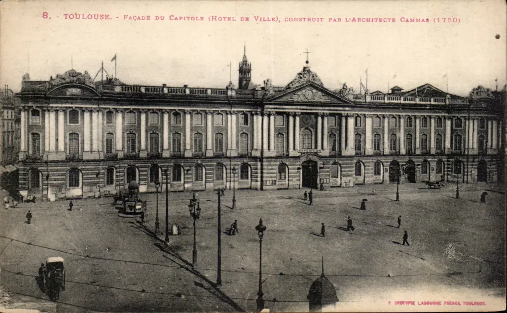 Toulouse - Facha da Catedral (Prefeitura), construído pelo arquiteto Cammaras (1750) — P. Druytype, Laddoune Frères, Toulouse - Frente