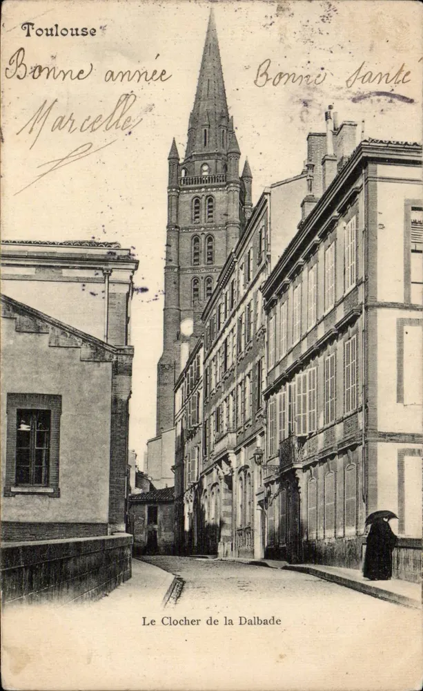 Toulouse — De klokkentoren van de Dalbade — Uitgever onbekend, serie-nummer niet zichtbaar - Voorkant