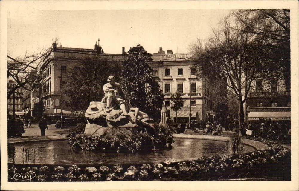 Toulouse — Place Lafayette und Garten — Statue des Dichters Goudouly - Vorderseite