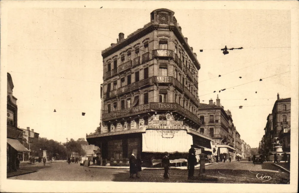 Toulouse — Kreuzung der Rue Alsace und Rue Bayard — Gebäude der französischen Firma Tissus Ingeri - Vorderseite