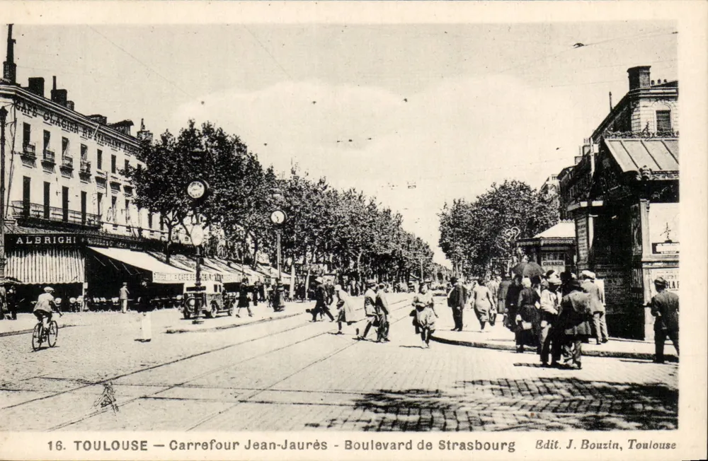 Toulouse — Kreuzung Jean-Jaurès — Boulevard de Strasbourg — Edit. J. Bouzin, Toulouse - Vorderseite
