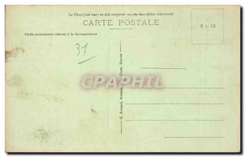 Toulouse - Le Canal du Midi glacé — G. Arnaud, Nantes, n°209 - Verso