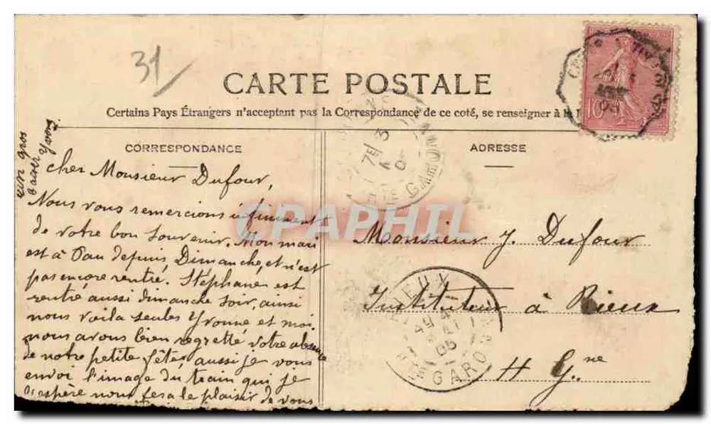 Toulouse — Abfahrtsgleise der Matabiau-Bahnhofs — Toulouse Frères Toulouse - Rückseite