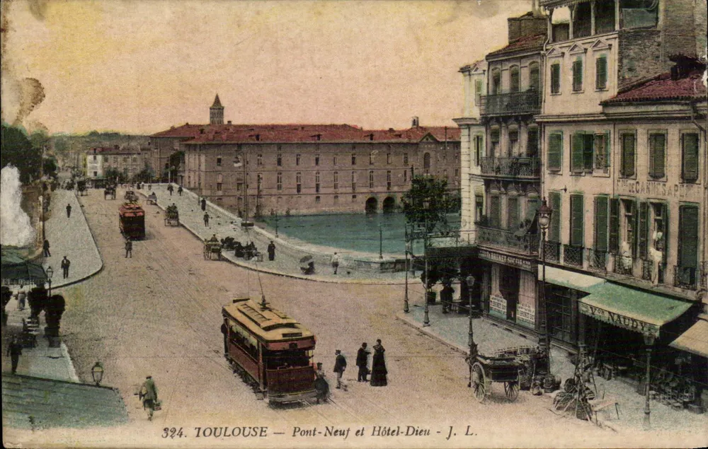 Toulouse — Pont-Neuf und Hôtel-Dieu — J. L. — n° 324 - Vorderseite
