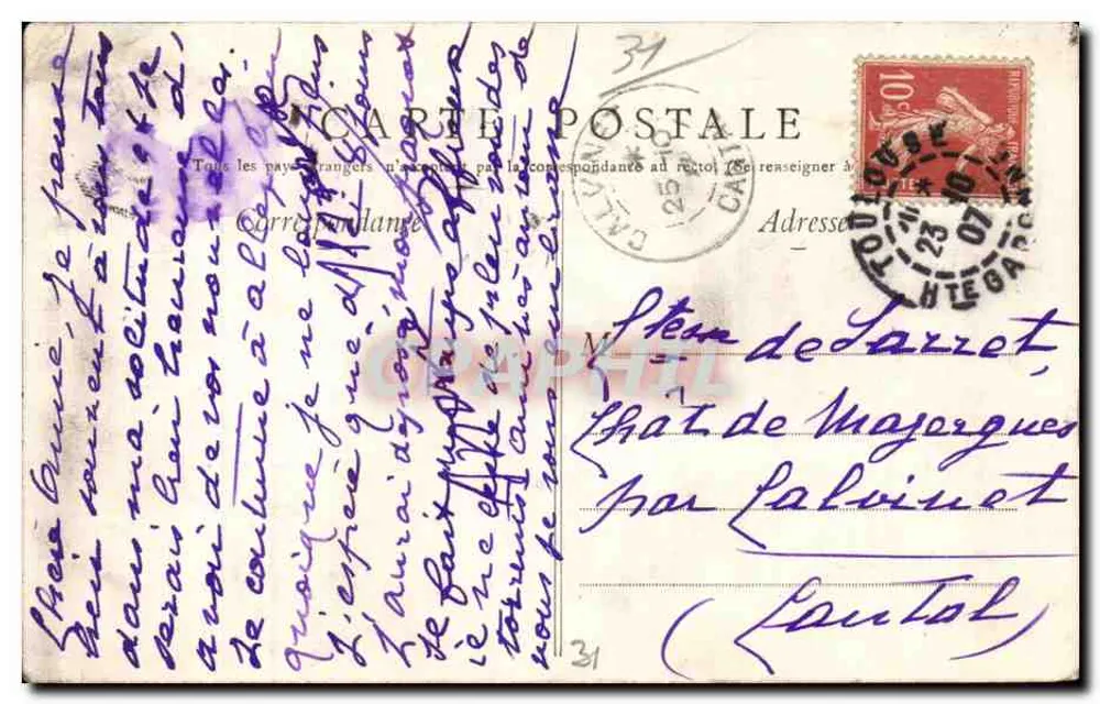 Toulouse — Die Garonne — Chaussée du Moulin du Château — Sonderausgabe der « Au Capitole » Geschäfte - Rückseite