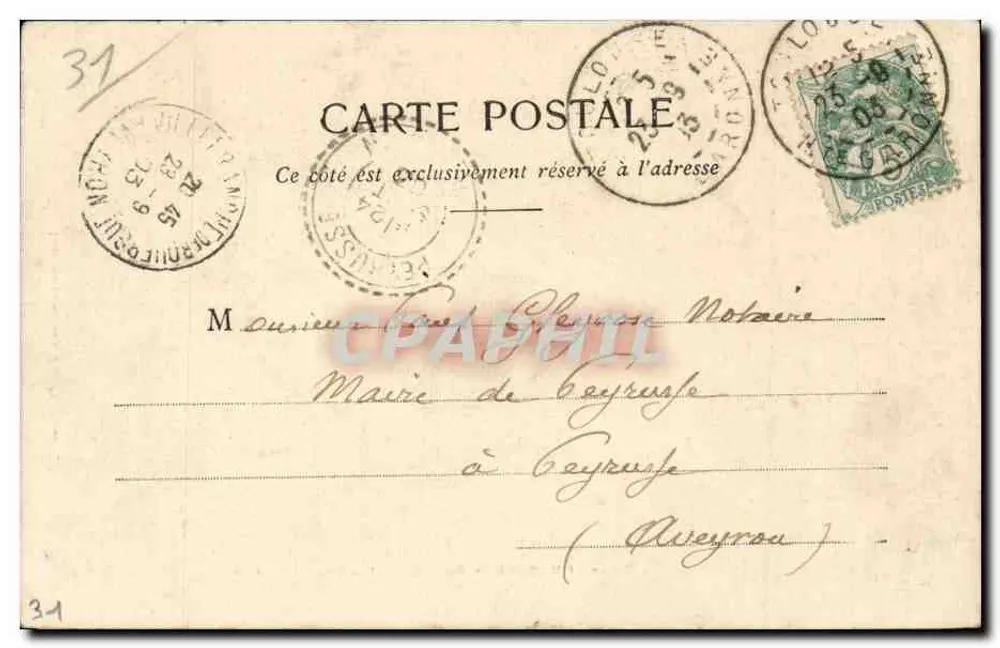Toulouse - Estátua do Jurisconsulta Cozàs — E. Choumiarin, Imp. Lalande, Toulouse - Verso