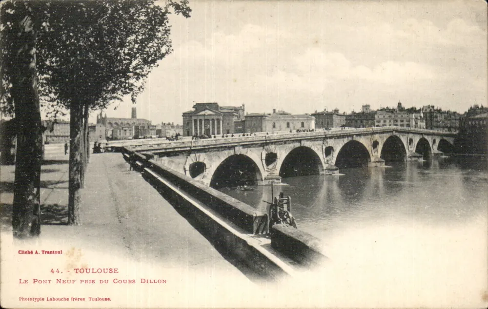Toulouse — Der neue Brücke vom Cours Dillon aus gesehen — Phototypie Labouche Frères, Toulouse, n°44 - Vorderseite
