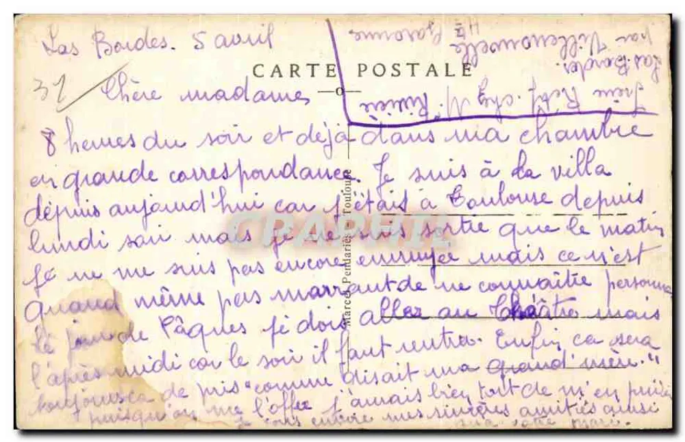 Toulouse — Rue d'Alsace Lorraine — Cely, n°17 - Verso