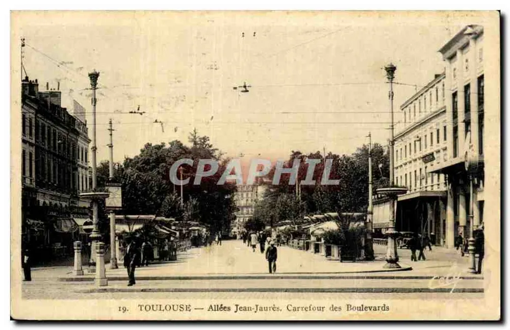 Toulouse — Allées Jean-Jaurès, Carrefour des Boulevards — unbekannter Verleger, Nr. 19 - Vorderseite