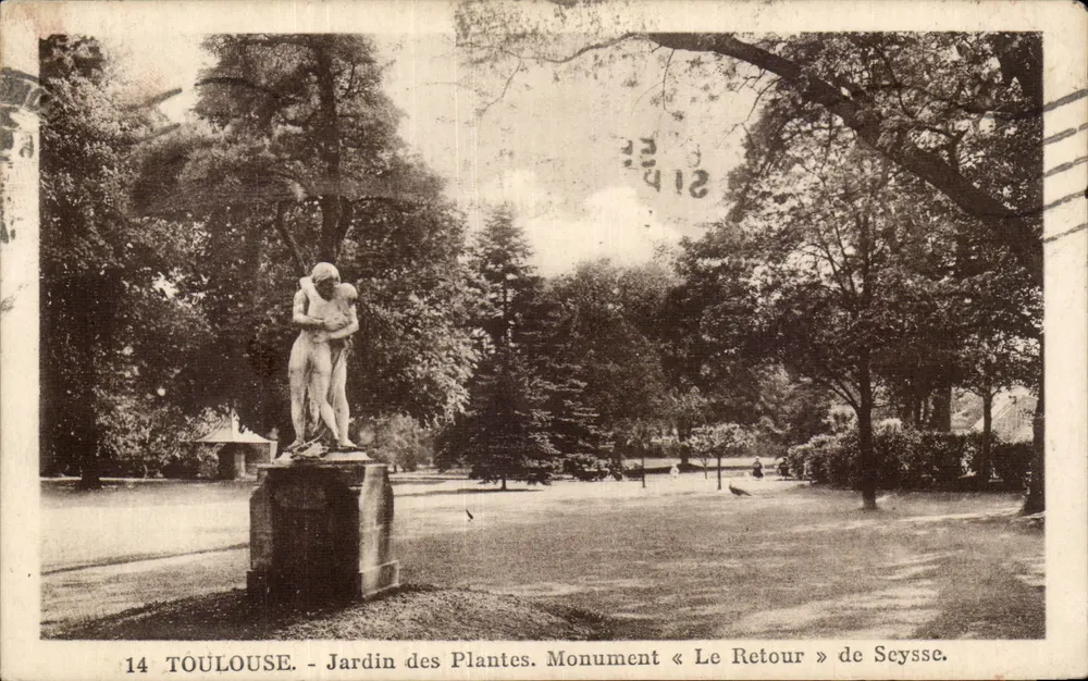 Toulouse - Jardin des Plantes. Denkmal « Le Retour » von Scysse. - Vorderseite