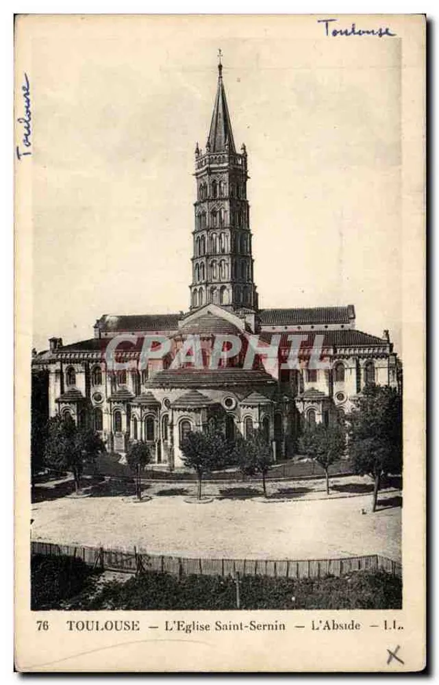 Tolosa — La Chiesa di San Sernin — L'Abside — Edizione Castéla, Tolosa - Recto
