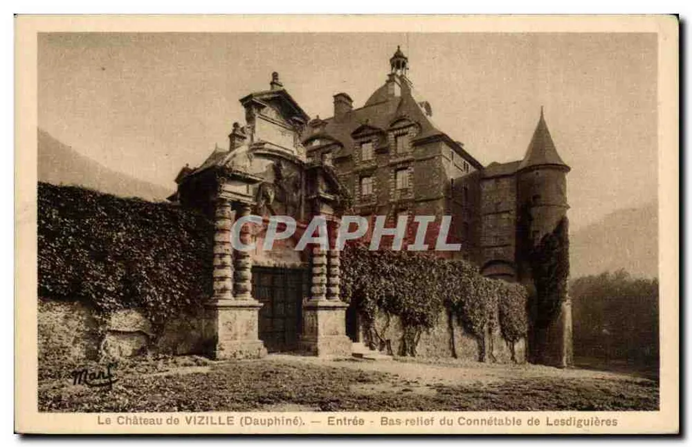 Schloss VIZILLE (Dauphiné) — Eingang - Relief des Marschalls von Lesdiguières - Vorderseite