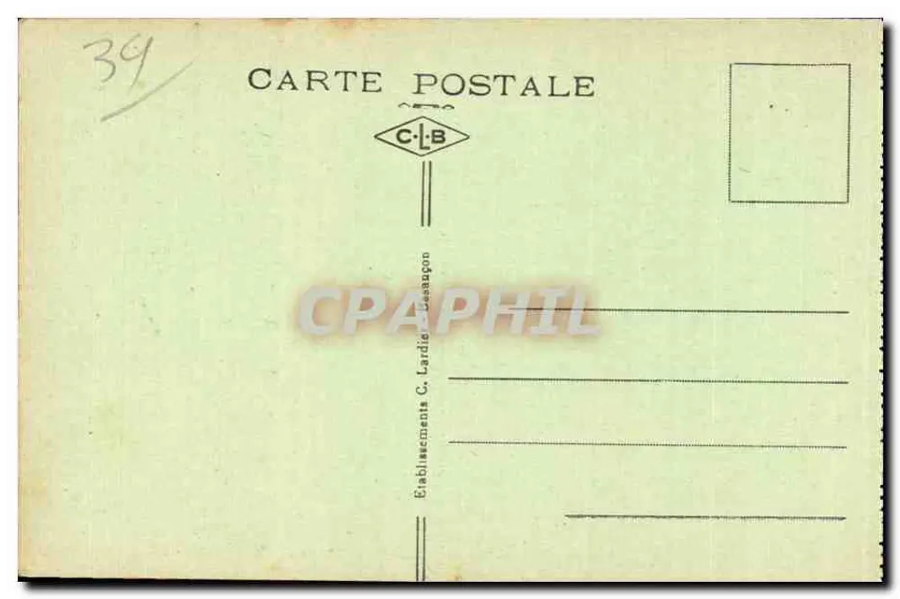Castelo e Lago de Chalain (Jura) — Locais Pitorescos da Franche-Comté — n°133 — Editor C.-L.-B. - Verso