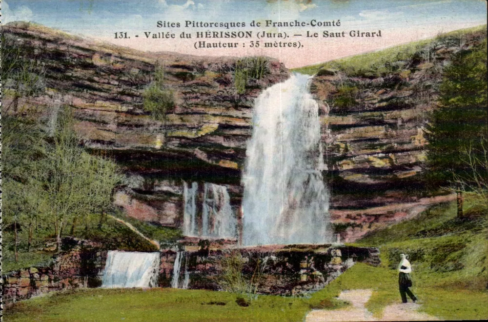 Vale do Hérisson (Jura) — O Salto Girard — Altura: 35 metros — Sítios Pitorescos da Franche-Comté, n°131 - Frente