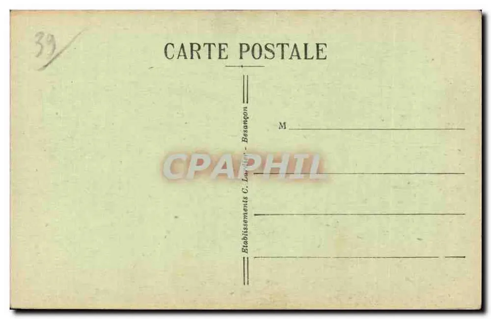 Castelo e Lago de Chalain (Jura) — Sítios Pitorescos da Franche-Comté — n° 1622 — Editor C. Landry - Besançon - Verso