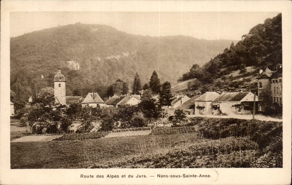 Route der Alpen und des Juras — Nans-sous-Sainte-Anne — J. Barreau et Cie, Paris - Vorderseite