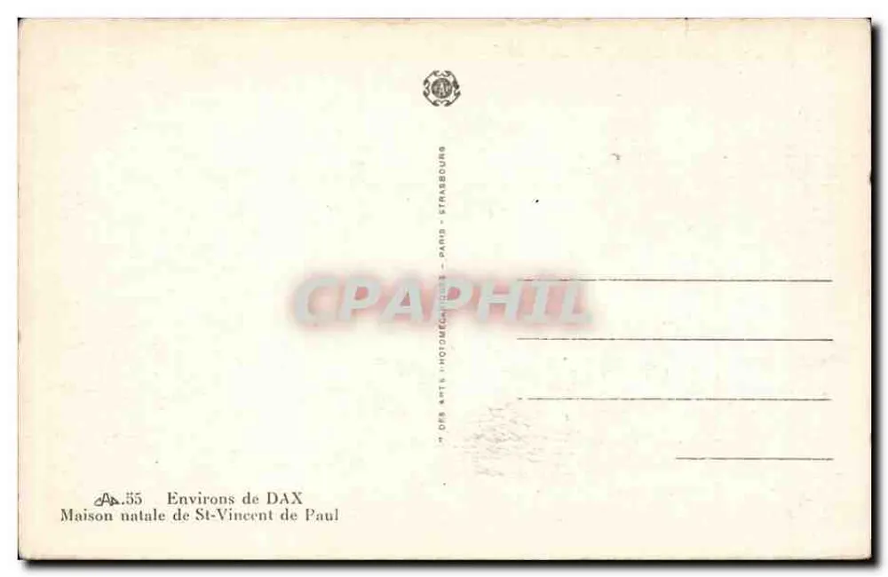 Geboorteplaats van Sint-Vincent de Paul — Omgeving van Dax - Achterkant