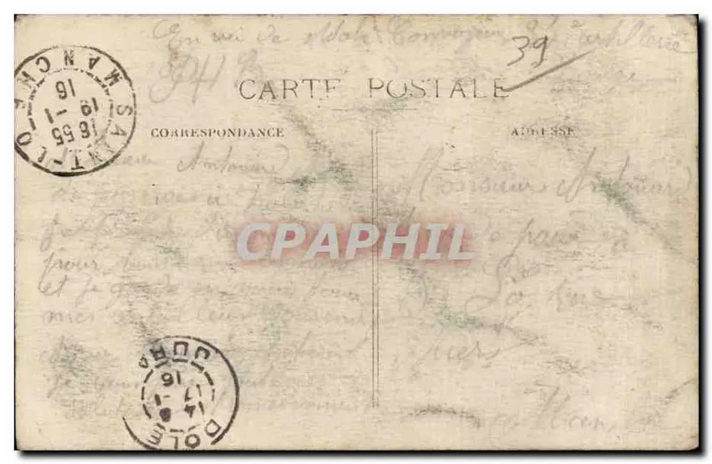 Dole (Jura) — Jardim do Pasquier — Bourse du travail — C.L.B. - Verso