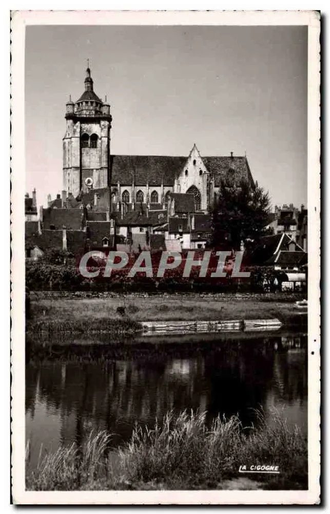 Dole - A Catedral — visão das margens do Doubs — editor La Cigogne - Frente