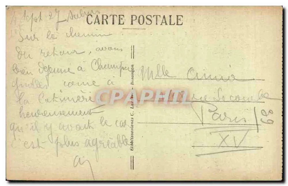 Der Pass von Entre-Porte — Von Champagnole nach Nozeroy (Jura) — Verlag C. Lardé - Rückseite