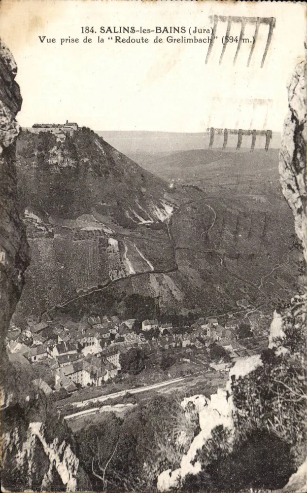 Salins-les-Bains (Jura) — Ansicht von der « Redoute de Grelimbach » (594 m.) — unbekannter Verleger, Nr. 184 - Vorderseite