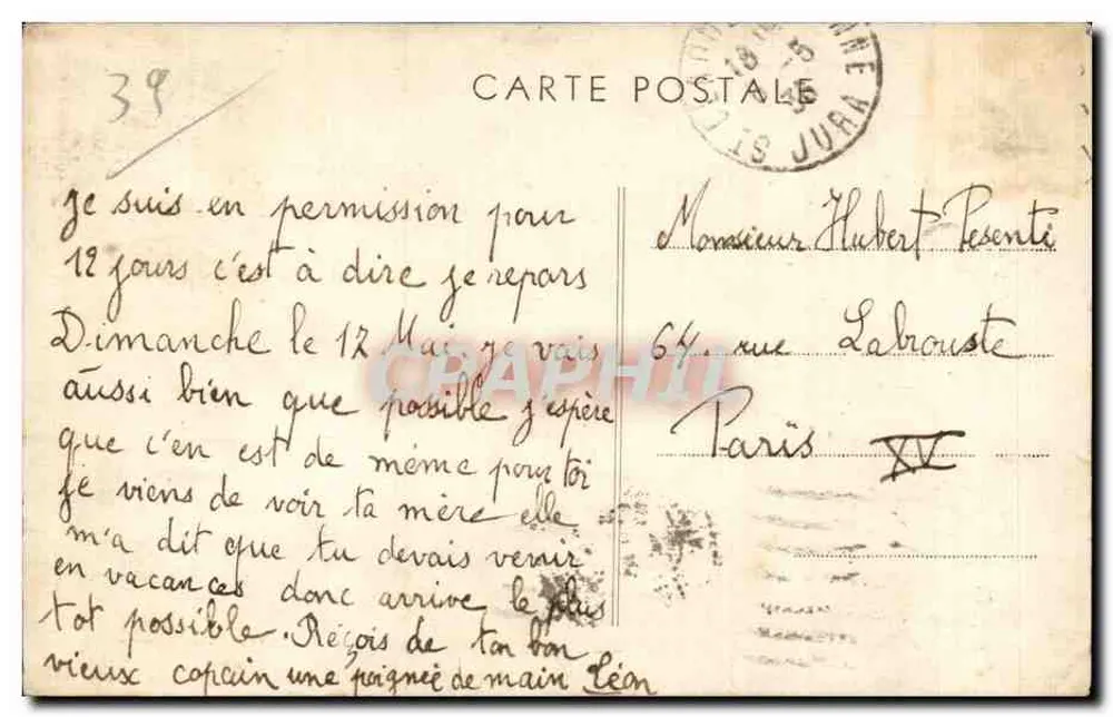 O Jura - Saint-Claude — Vista geral — Editor: B. Combes Macon, n°42 - Verso