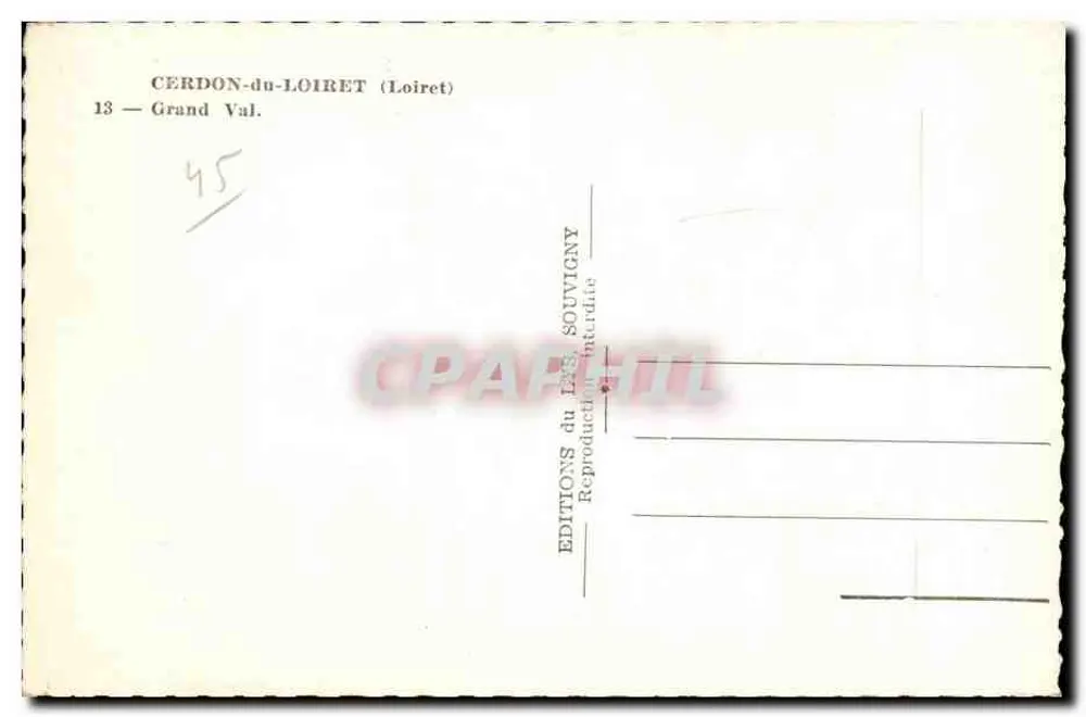 Cerdon-du-Loiret — Grand Val — Éditions du Las Souvigny - Verso