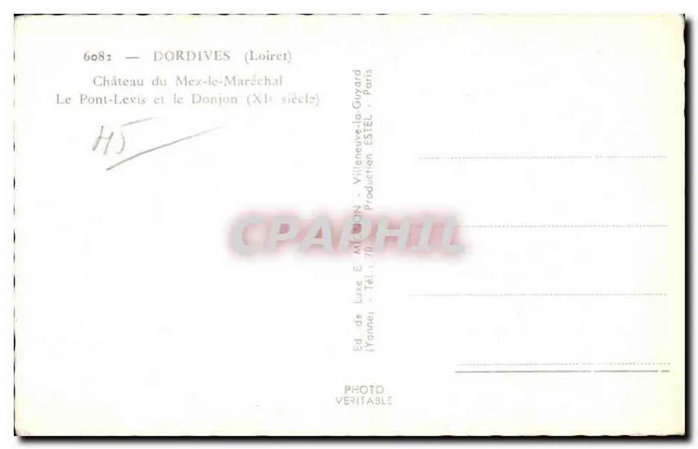 Kasteel van Méz-le-Maréchal — Dordives (Loiret) — Uitgave E. Mignon - Achterkant