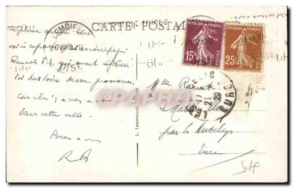 Interior da Igreja de Mentarès (Loiret) — vista gótica — editor não identificado, n° 204 - Verso