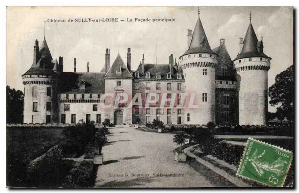 Castelo de SULLY-sur-LOIRE — A Facha principal — Edição G. Boutroux, Sully-sur-Loire - Frente
