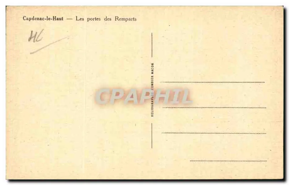 Capdenac-le-Haut — Die Tore der Mauern — Héliogravure Combier Macon - Rückseite