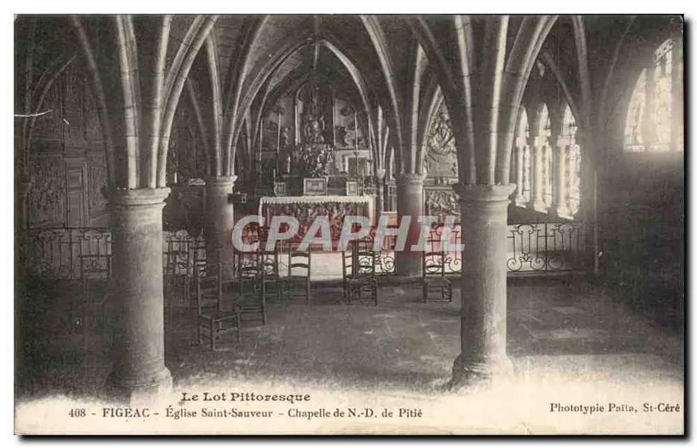 Figeac - Kirche Saint-Sauveur - Kapelle Notre-Dame de Pitié — Phototypie Païta, St-Céré - Vorderseite