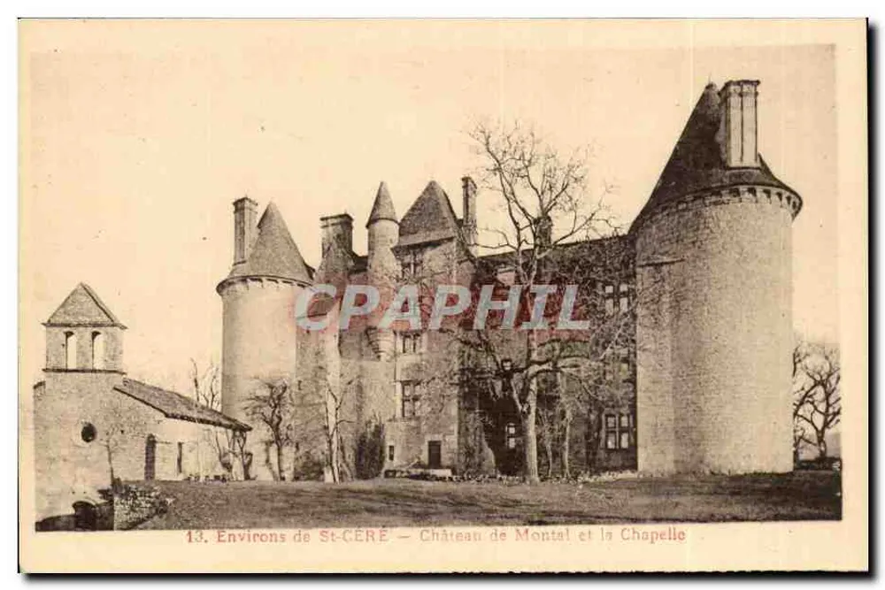 Umgebung von St-Céré — Schloss Montal und die Kapelle - Vorderseite