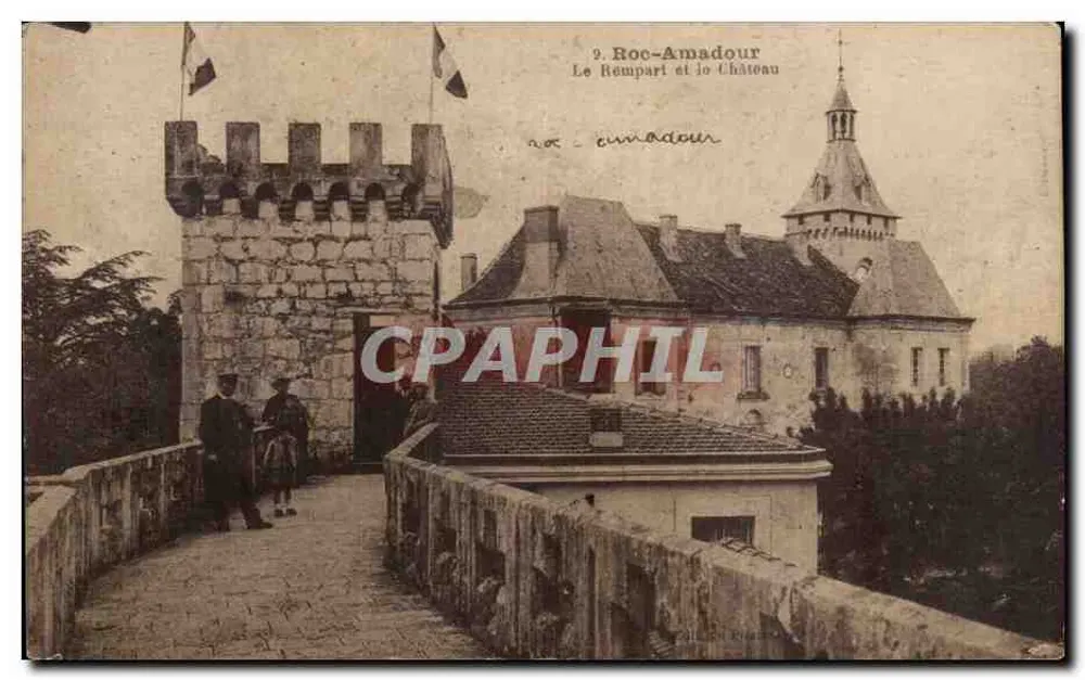 Roc-Amadour — O Rempart e o Castelo — Impr. Phot. A. Tissier & N. C. Tissier, Toulouse - Frente