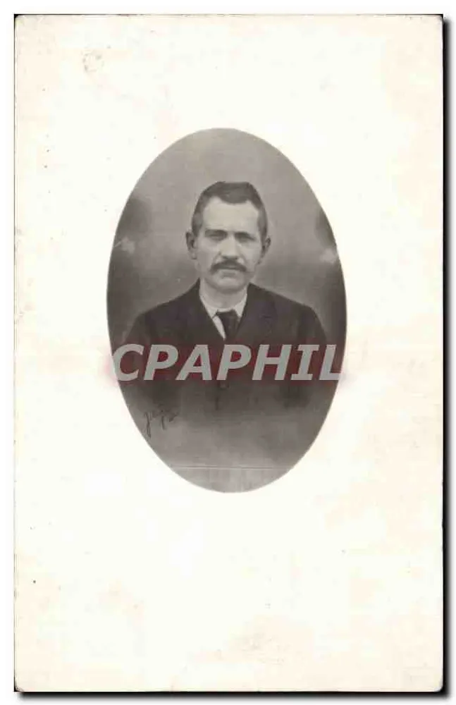 Retrato de homem com bigode — editor desconhecido, número de série não visível - Frente