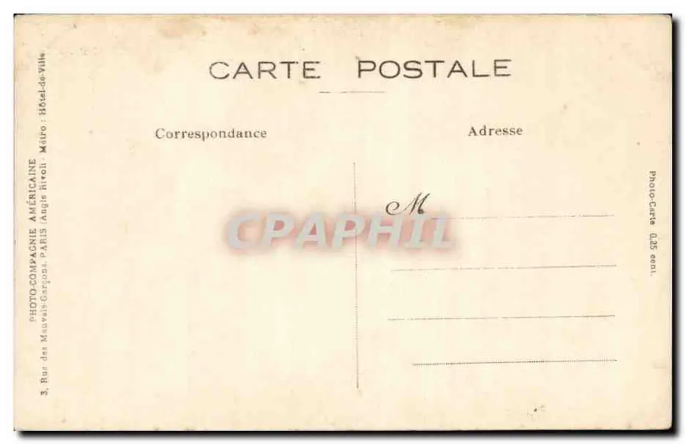 Retrato de um homem — estúdio — Photo-Compagnie Américaine, Paris - Verso