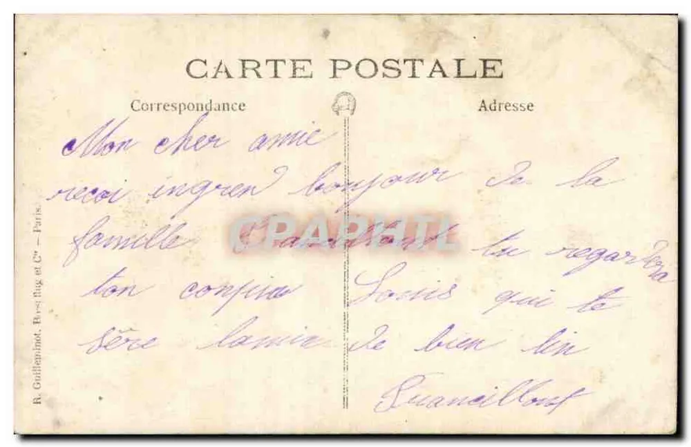 Homem de terno diante de uma parede de madeira — R. Guillainmot, Paris — número de série não visível - Verso