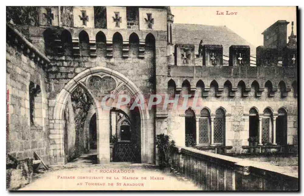 Rocamadour — Passage, der von der Maison de Marie zum Grab von St. Amadour führt — Verlag LF, Nr. 8 - Vorderseite