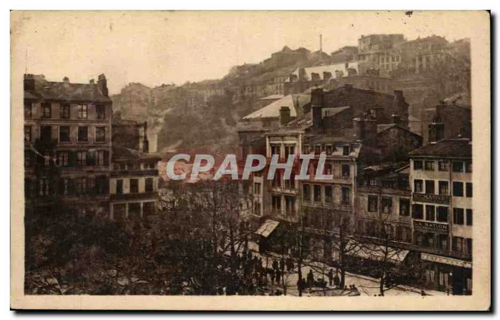 Saint-Étienne — Wzgórze Ste-Barbe i Plac Ludu — Wydawnictwo C. Huot, nr 505 - Awers