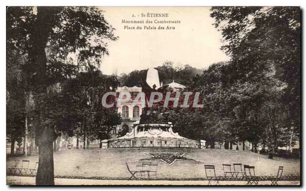 St-Étienne — Denkmal der Kämpfer, Place du Palais des Arts — Cartes 'La Cigogne' St-Étienne - Vorderseite