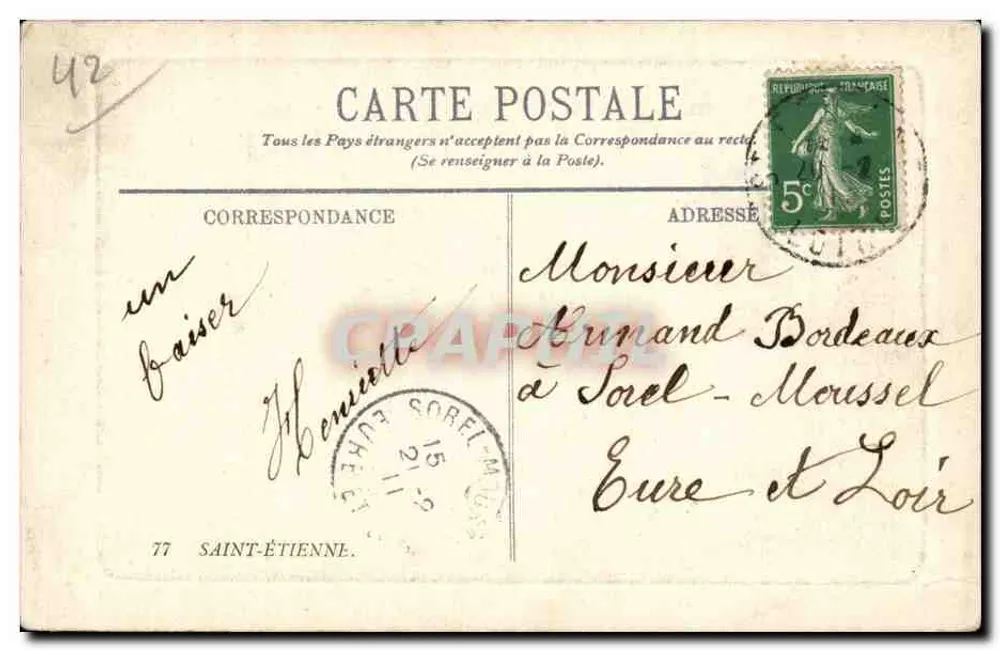 Saint-Étienne — Monumento de Dorian — LL - Verso