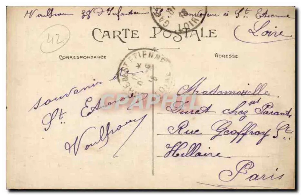 Saint-Étienne — Kasernen Rullière — Panoramablick — Edition M. M. - Rückseite